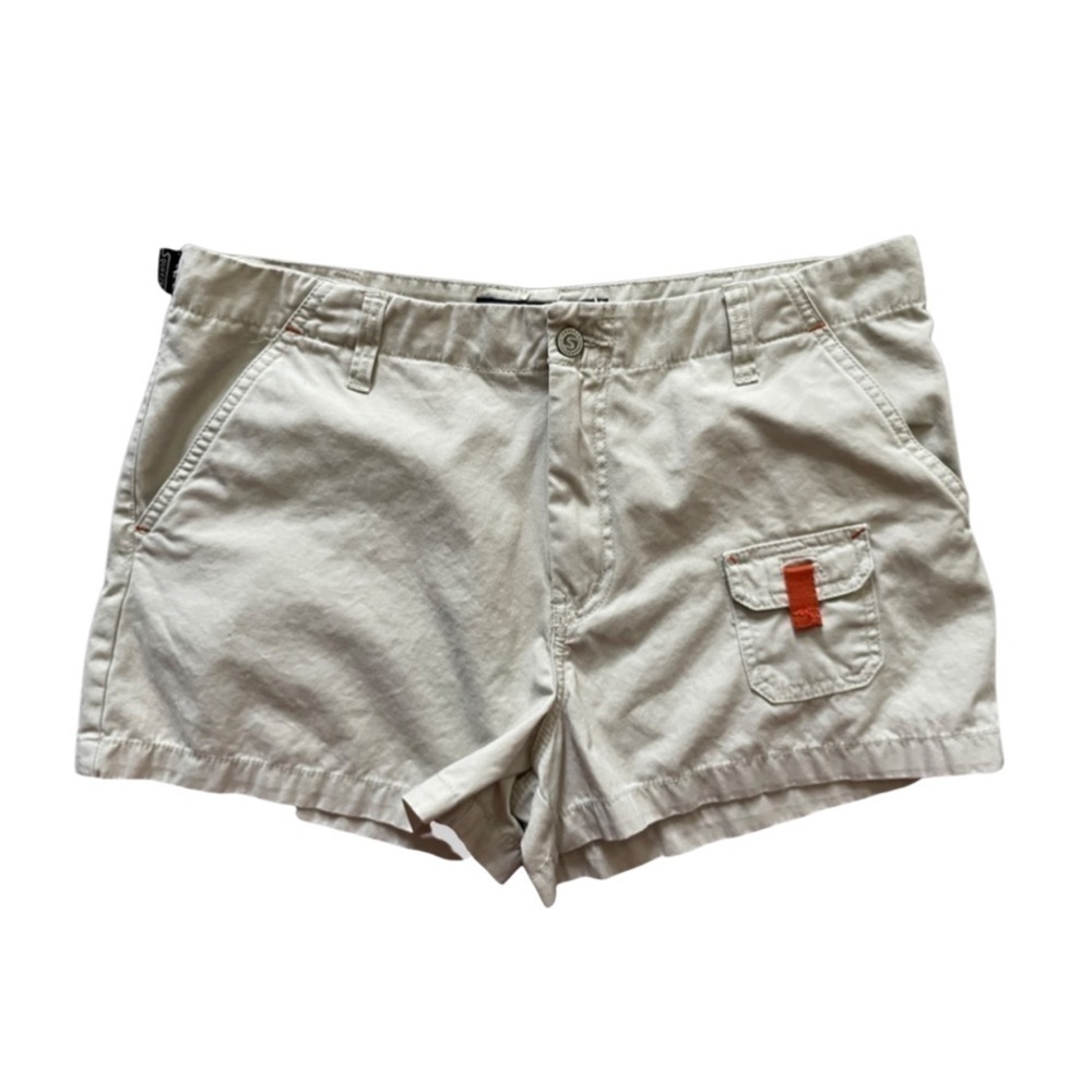 Squeeze Khaki Shorts Orange Accent Women’s Size 13/14.